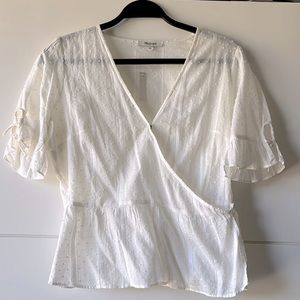 Never worn sheer madewell peplum cross body top